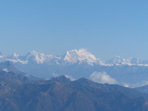 Himalayan mountains from airplane